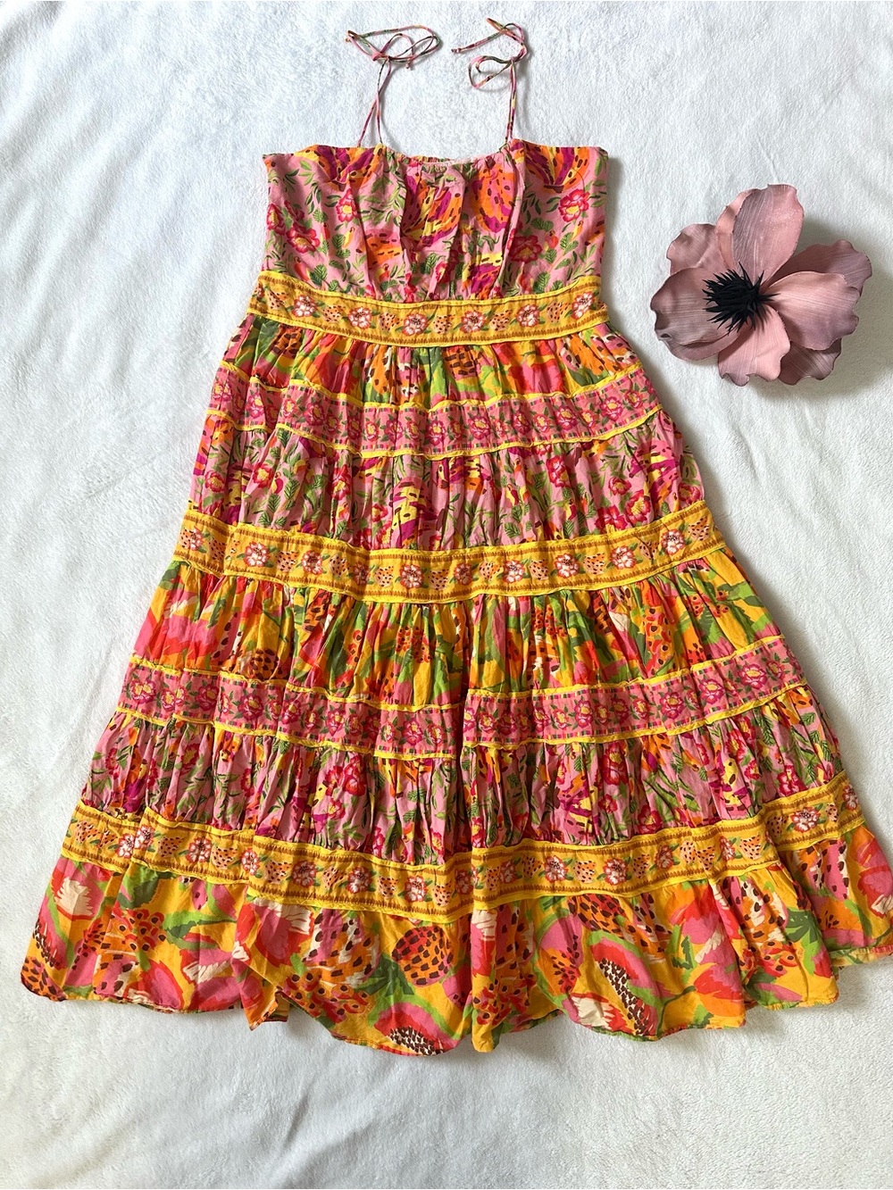 FARM RIO Mixed Fruits Paradise Midi Dress size XL